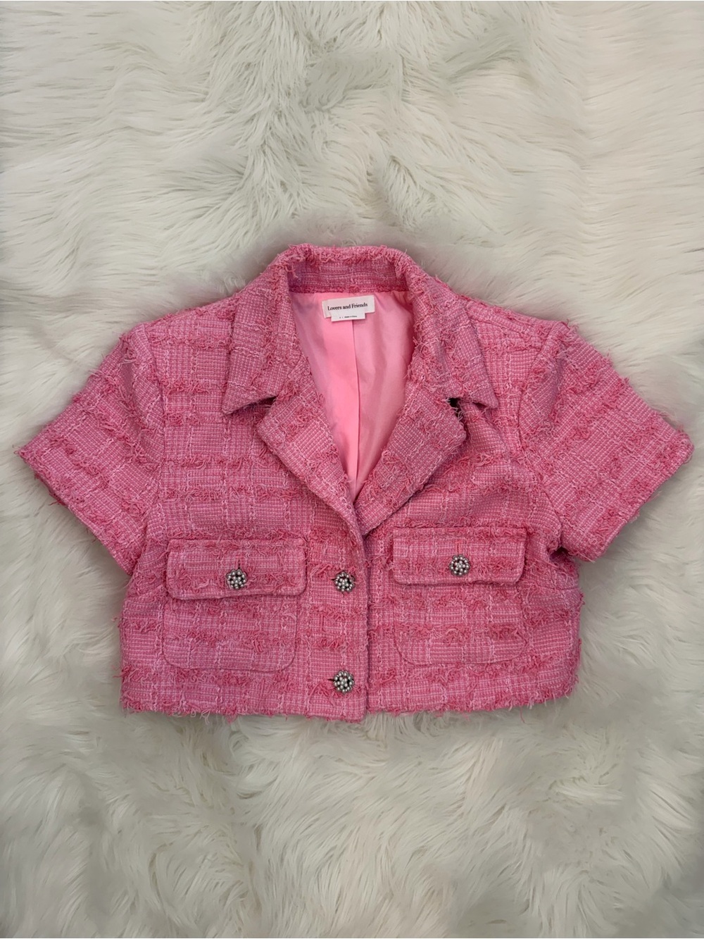 Lovers + Friends cropped pink 💕 jacket